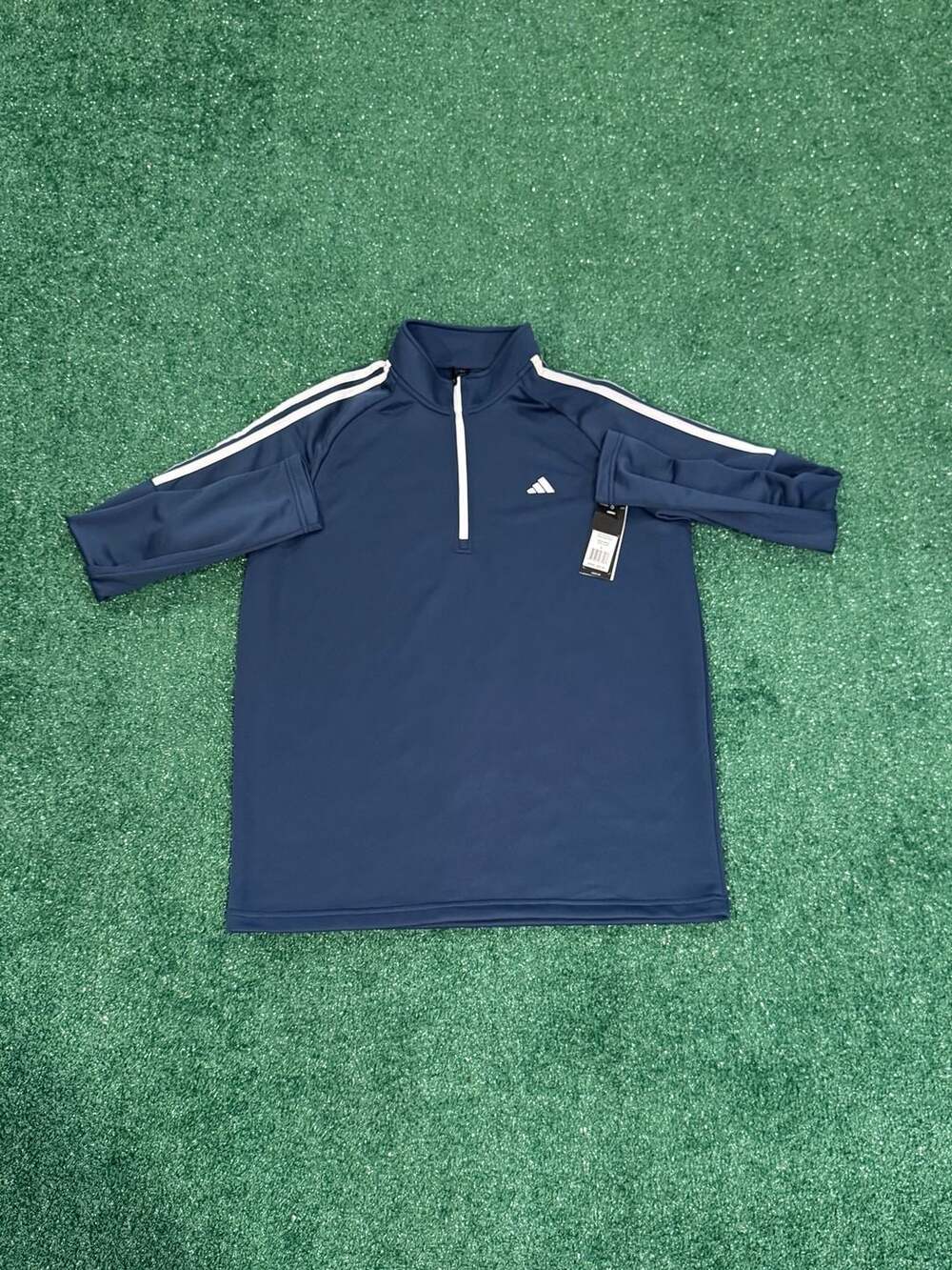 Adidas Men's French Terry 1/4 Zip Pullover Crew Navy Large ADVS20R736